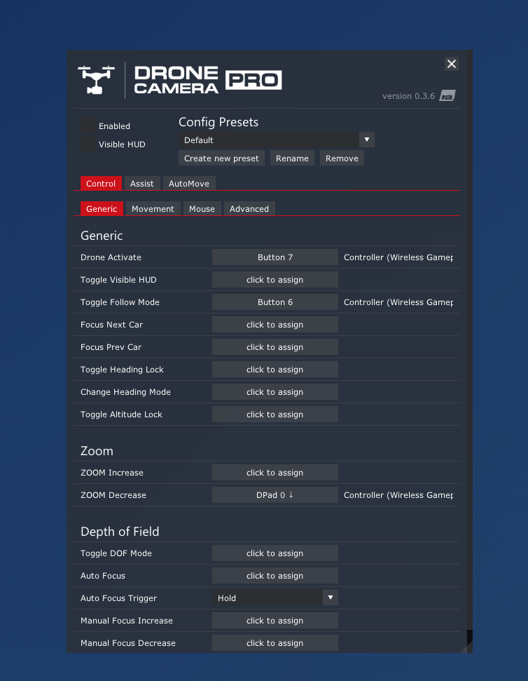 Drone Camera Pro 控制面板